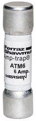 Mersen ATM6 Low Voltage Fast Acting Fuse, 6 A, 600 VAC/VDC, 100 kA