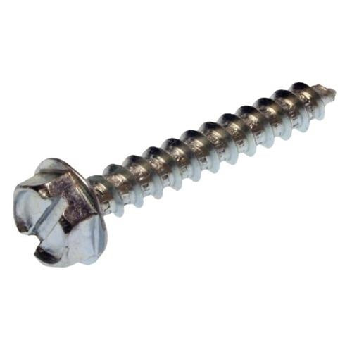 Metallics JDS81 Metallics JDS81 Zinc Chromate Steel Slotted Drive Indented Hex Washer Head Self-Piercing Drilling Sheet Metal Screw #10 x 3-Inch