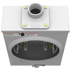 Milbank U7487-YL-TG-KK-BLG Meter Socket Ringless 125A 600V 1-Phase 4-Jaw OH/UG 1-1/4 in Hub Triplex Ground Horn Bypass Surface-Mount NEMA 3R