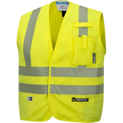 Oberon ZFA106-XL Flame Resistant Hi-Vis Safety Vest, Class 2, XL, Hi-Vis Yellow