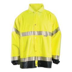 OccuNomix LUX-TJR-YXL Breathable Foul Weather Coat, Hi-Vis Yellow, XL