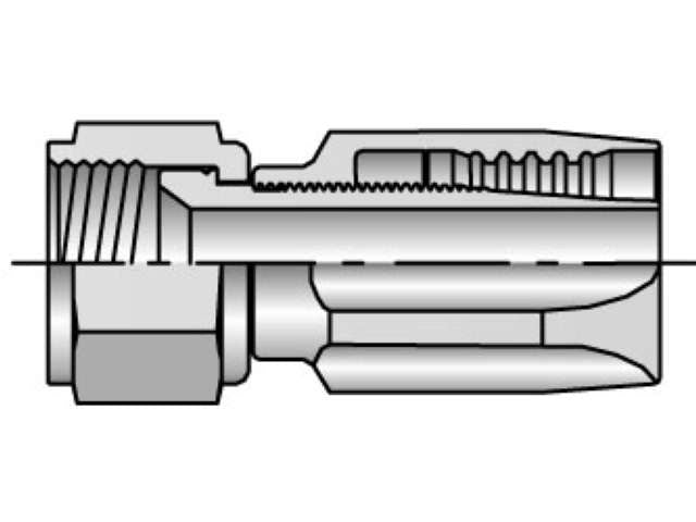 Parker 20622-8-8B 22 Series 20622 Field Attachable Shell & Nipple Female JIC 37° - Swivel - Straight