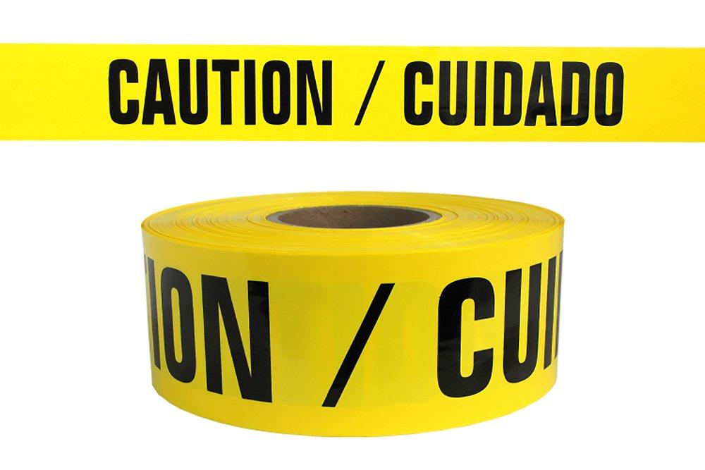 Presco SB3102Y13 Yellow 2Mil 3X1000’ Caution Cuidado Tape