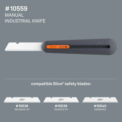 Slice 10559 Manual Industrial Knife with 4 Rounded Blade - 10559