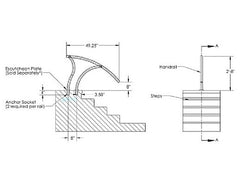 S.R. Smith DR-D3D50065 Designer Series Deck to Deck Return Stair Rail | 1.90 x .065 Thickness 304 Stainless Steel