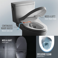 Toto MW4424736CUFGA#01 WASHLET+ Nexus 1G Two-Piece Elongated 1.0 GPF Toilet with Auto Flush