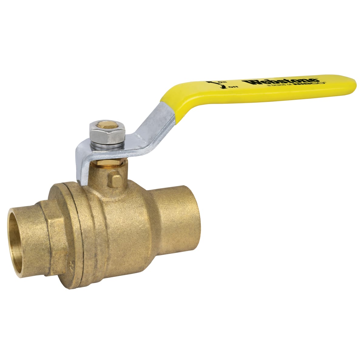 Webstone H-50706W 1-1/2 SWT Lead-Free Full Port Forged Brass Ball Valve, w/ Adjustable Packing Gland