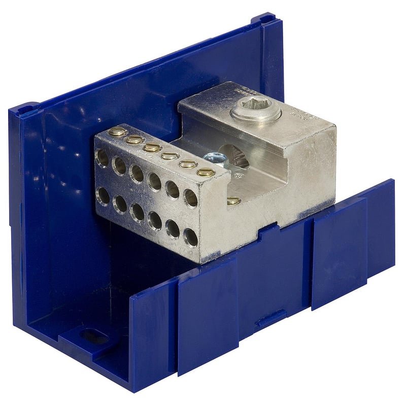 ILSCO LDA-24-500 Power Distribution Block, Dual Rated, Line Conductor Range 500-4, Load Range 4/0-6, 2 Ports Per Pole Line Side, 4 Ports Per Pole Load Side