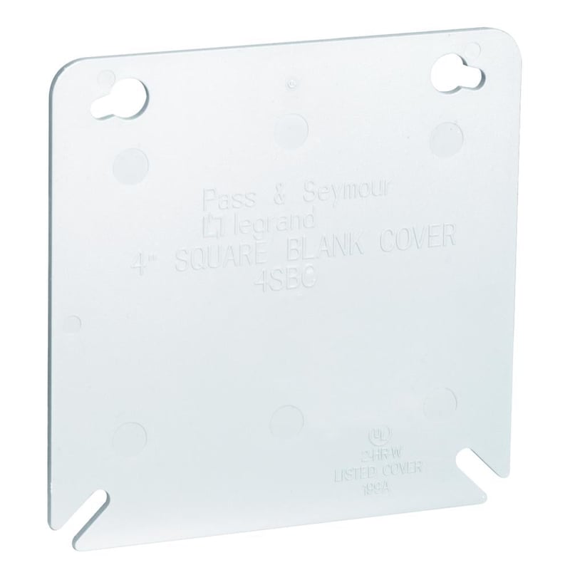 Legrand-Pass & Seymour 4SBC Square Electrical Box Cover, Blank - 4 Inch - 50 Pack