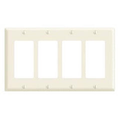 Leviton 80412 4 Gang Decora/GFCI Device Decora Wall Plate, Standard Size, Thermoset, Device Mount, Brown