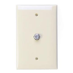 Leviton 40539-MT Video Wall Jack, F Connector, Midsize, Light Almond