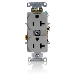 LEVITON 5352-GY 20 Amp 125 Volt Straight Blade Receptacle Gray