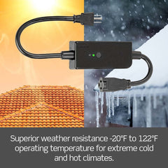 Leviton D215O-1RE 3 Way, Wi-Fi Outdoor Plug-In Switch, 120 Volt, Black