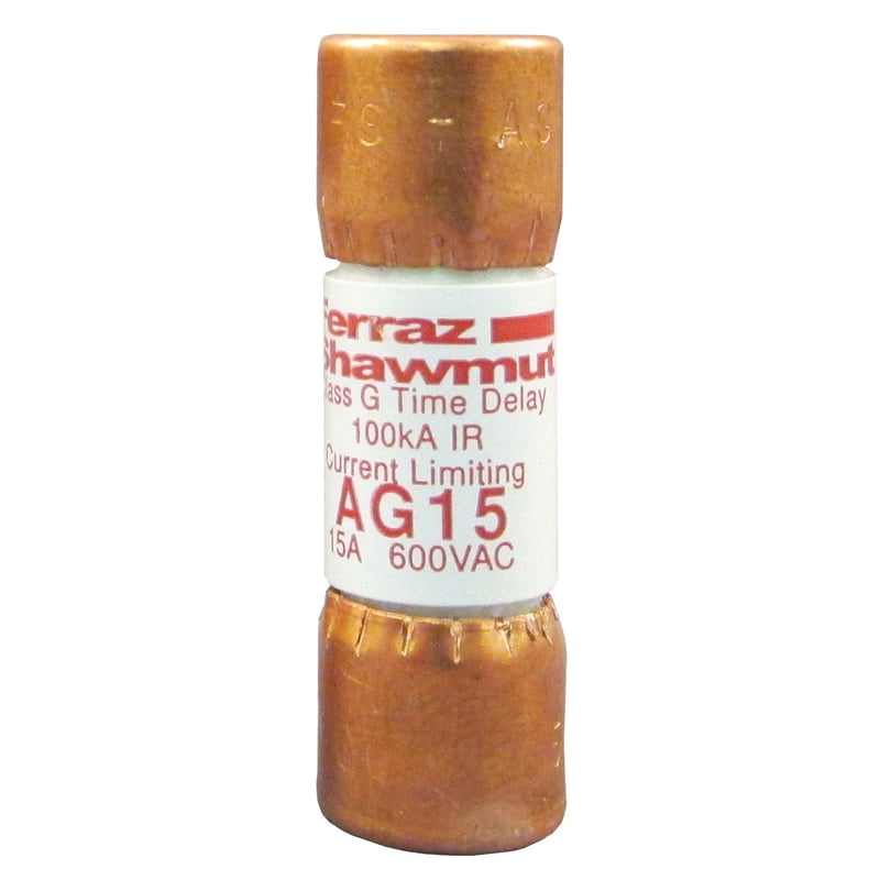 Mersen AG15 15 Amp, 600 Volt, Class G, Time Delay Low Voltage Fuse