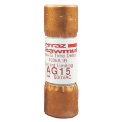 Mersen AG15 15 Amp, 600 Volt, Class G, Time Delay Low Voltage Fuse