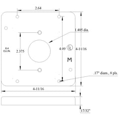 Mulberry 11503 4 11/16IN Square, 1/2IN Raised Cover, Single Receptacle