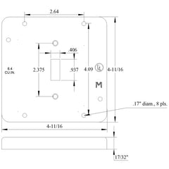 Mulberry 11510 4 11/16IN Square, 1/2IN Raised Cover, 2 Toggle Switch