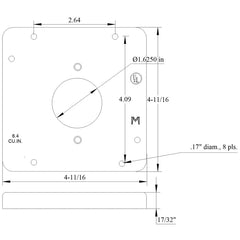 Mulberry 11510 4 11/16IN Square, 1/2IN Raised Cover, 2 Toggle Switch