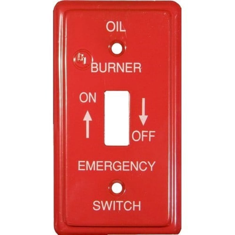 Morris 83490 Emergency Metal Switch Plate, Utility, Oil, Red