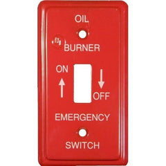 Morris 83490 Emergency Metal Switch Plate, Utility, Oil, Red