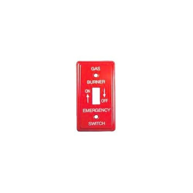 Morris 83495 Emergency Metal Switch Plate, Utility, Gas, Red