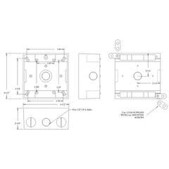 Mulberry 30251 2 Gang Weatherproof Box (5 outlets) 1/2 IN Hub