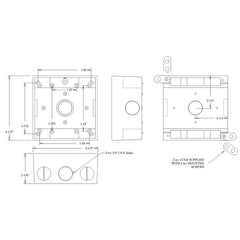 Mulberry 30254 2 Gang Weatherproof Box (5) 3/4IN Outlets