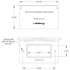 Mulberry 30451 Weatherproof Cover 1 Gang GFI Receptacle Horizontal Gray