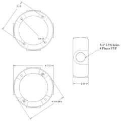 Mulberry 30335 4IN Round, Weatherproof Box Extension, (4) 3/4IN Outlets