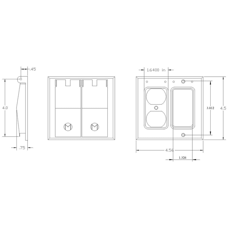 Mulberry 30472 2 Gang, Duplex /GFI Receptacle Combo Weatherproof Cover, Gray