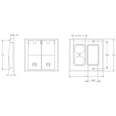 Mulberry 30472 2 Gang, Duplex /GFI Receptacle Combo Weatherproof Cover, Gray