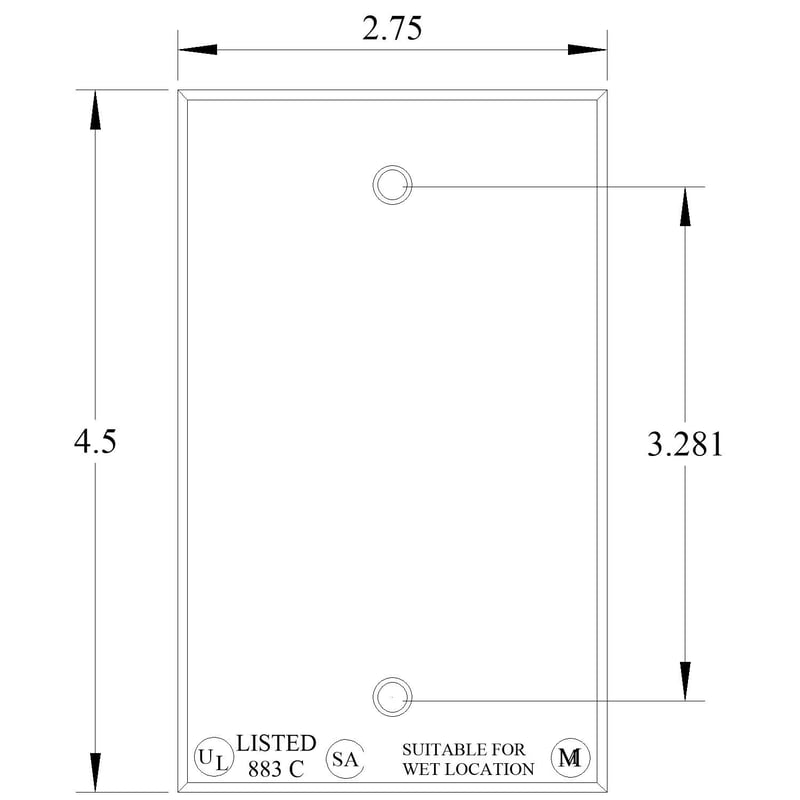 Mulberry 30278 Weatherproof Cover 1 Gang Blank Gray