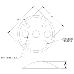 Mulberry 30381 4IN Round Blank Weatherproof Cover With Gasket Gray