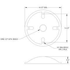 Mulberry 30381 4IN Round Blank Weatherproof Cover With Gasket Gray