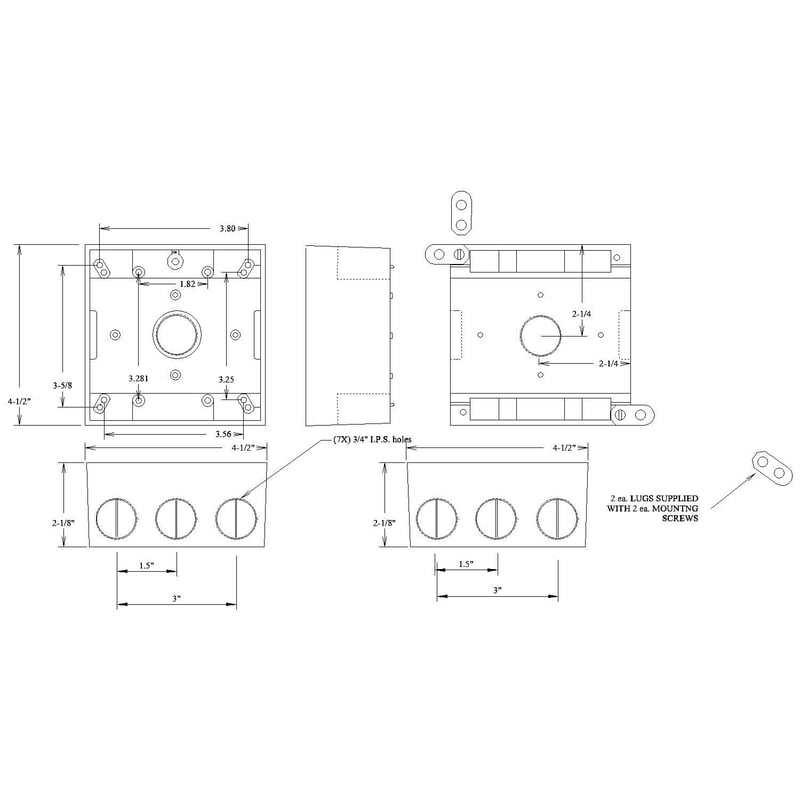 Mulberry 30272 Weatherproof Box 7 (3/4 Inch) Outlets