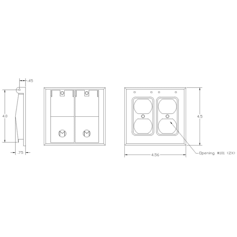 Mulberry 30458 2 Gang Duplex Receptacle Weatherproof Cover Gray