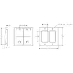 Mulberry 30452 2 Gang, Duplex Receptacle Weatherproof Cover, Vertical, Gray