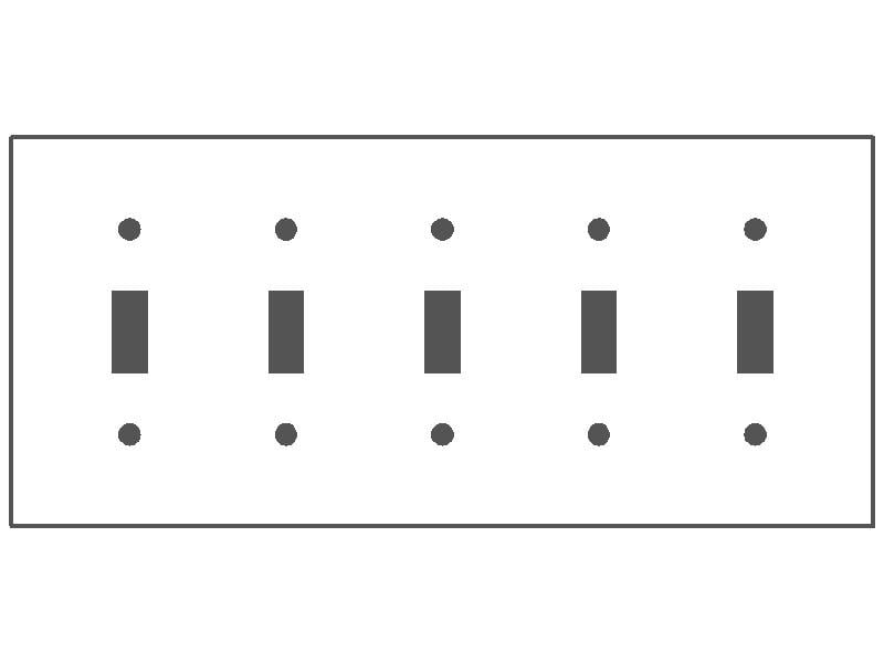 Mulberry 97075 5 Gang Toggle Wall Plate Standard Size Stainless Steel