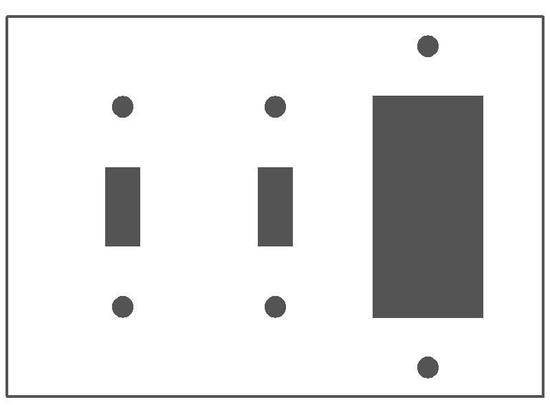 Mulberry 97443 3 Gang Combo Wall Plate Standard Size Stainless Steel