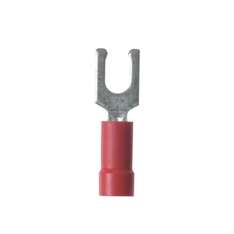 Panduit EV18-8LFB-Q Stronghold Vinyl Insulated Locking Fork Terminal, 22-18 AWG, #8 Stud Size