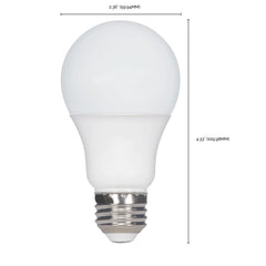 Satco S39597 9.5 Watt LED Lamp A19 Medium Base 5000K Frosted Non-Dimmable 4 Pack