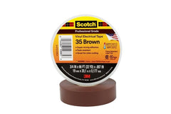 3M 35-1/2X20FT-BR Scotch Vinyl Color Coding Electrical Tape 35, 1/2IN x 20FT, Brown