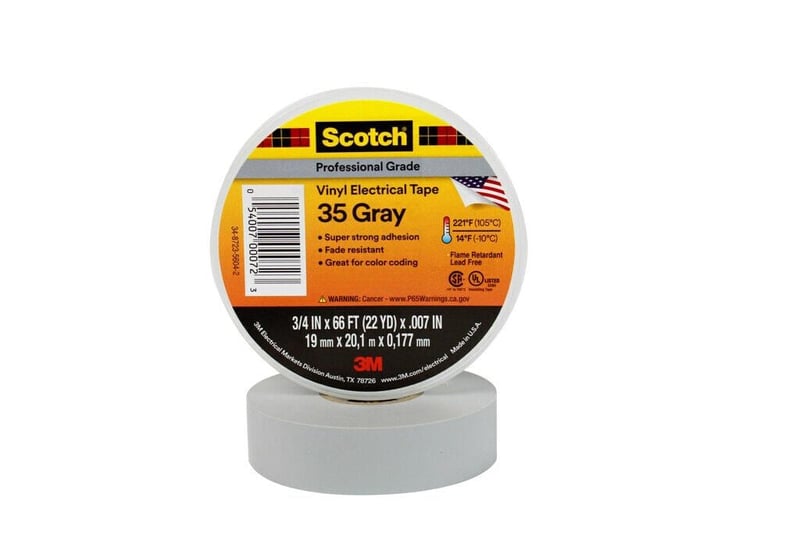 3M 35-1/2X20FT-GY Scotch Vinyl Color Coding Electrical Tape 35 1/2IN x 20FT Gray