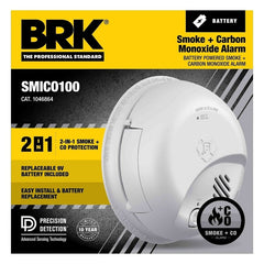 BRK 1046864 SMICO100 Battery-Operated 2-In-1 Smoke & Carbon Monoxide Alarm