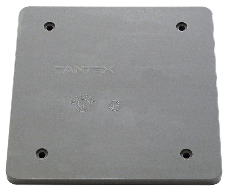 CANTEX 5133410 2 Gang, FS Blank Weatherproof Cover, Gray