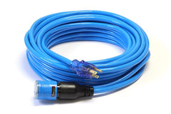 CENTURY D14412100BL Pro Lock 12/3 SJTW Lighted Extension Cord, Blue, 100FT