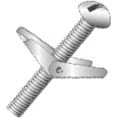 CULLY 58664J 3/8-16 x 4IN Toggle Bolts and Wings, Round Head, Slotted, Zinc, 25/Jar