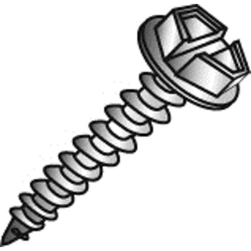 CULLY 77224J 12 x 1-1/2IN Sheet Metal Screws, Hex Washer Head, Slotted, Zinc, 100/Jar