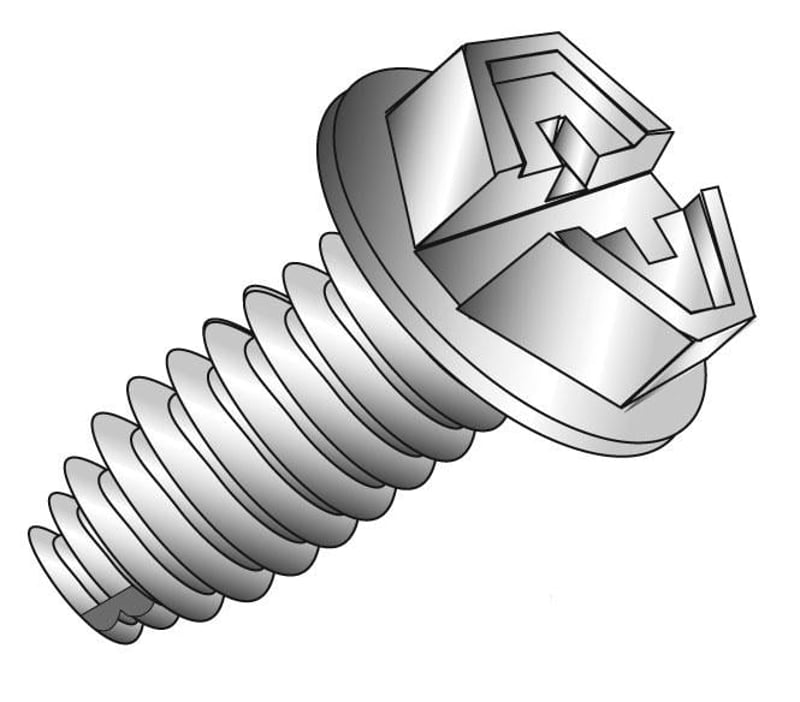 CULLY 80006J 10-32 x 3/8 Green Grounding Screws, Type F Point, Hex Washer Head, Phillips/Slotted, 100/Jar