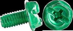 CULLY 80006J 10-32 x 3/8 Green Grounding Screws, Type F Point, Hex Washer Head, Phillips/Slotted, 100/Jar